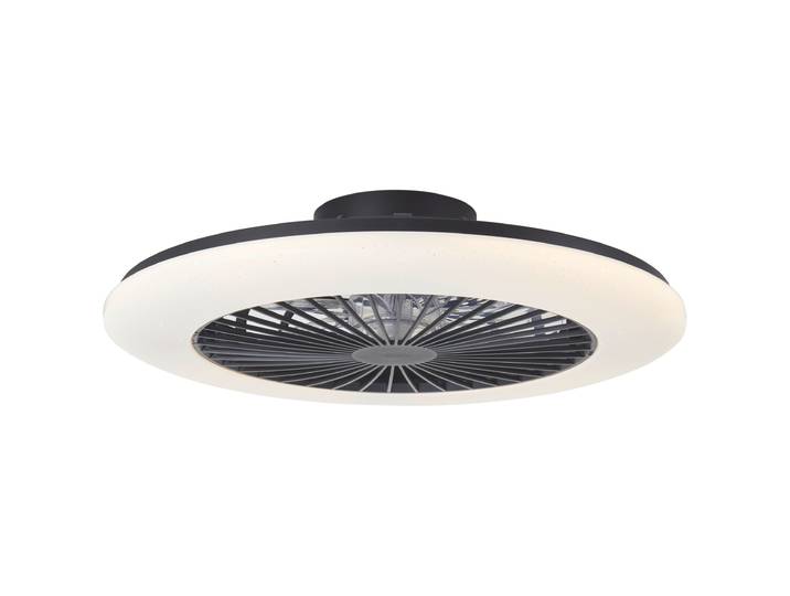 BRILLIANT LED Deckenleuchte Salerno , schwarz, 1, Ø 57cm H: 14cm, 1 Stk., Leuchten, 58 cm mit Ventilator, 6800 lm, dimmbar, RGB, CCT, LED Deckenleuchte