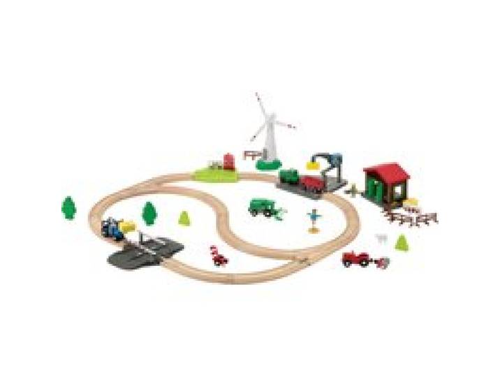 LUPILU® Coffret train Pompier / Coffret train Train de voyageurs / Coffret train Ferme, 36 pièces / 50 pièces / 49 pièces.