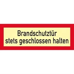 Aufkleber Brandschutztür stets geschlossen halten, Folie, nachleucht., 160-mcd, 210x74 mm