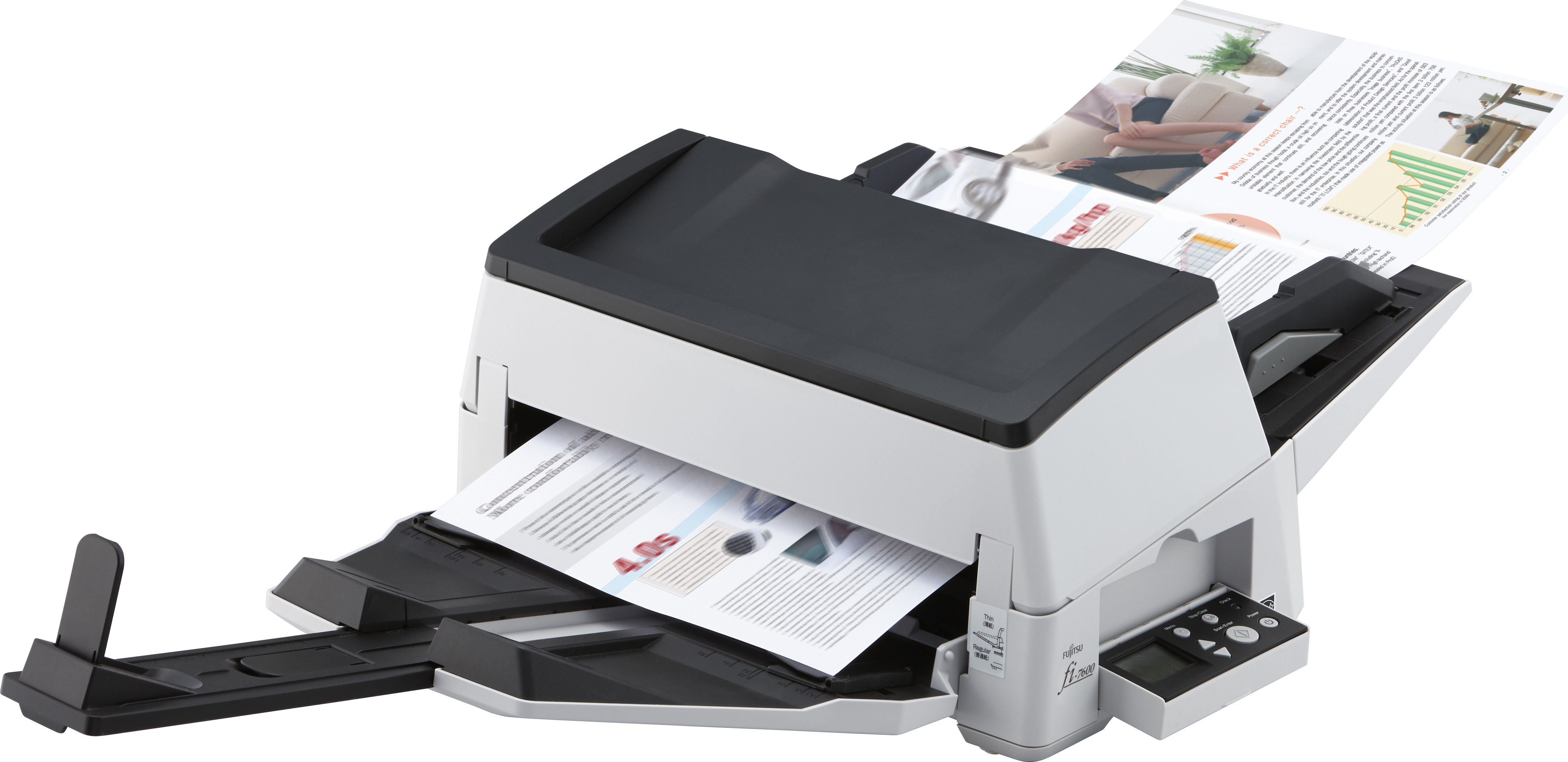 Fujitsu fi-7600 Einzugsscanner - 600 dpi Optische Auflösung - 24-bit Farbtiefe - 8-bit Graustufen - USB