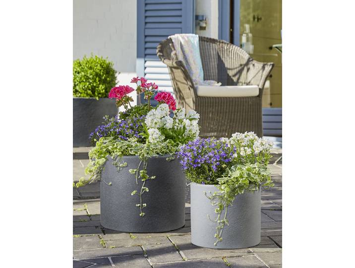 Vase à plantes 40/130 Ø 32cm Gris/Gris