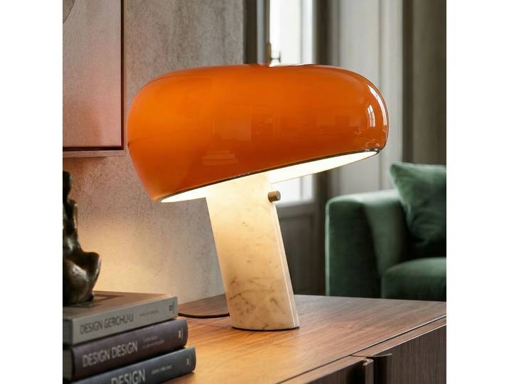 Snoopy Tischleuchte mit Dimmer, orange - FLOS - Wohnzimmer - Design - Stein - Mit Schirm