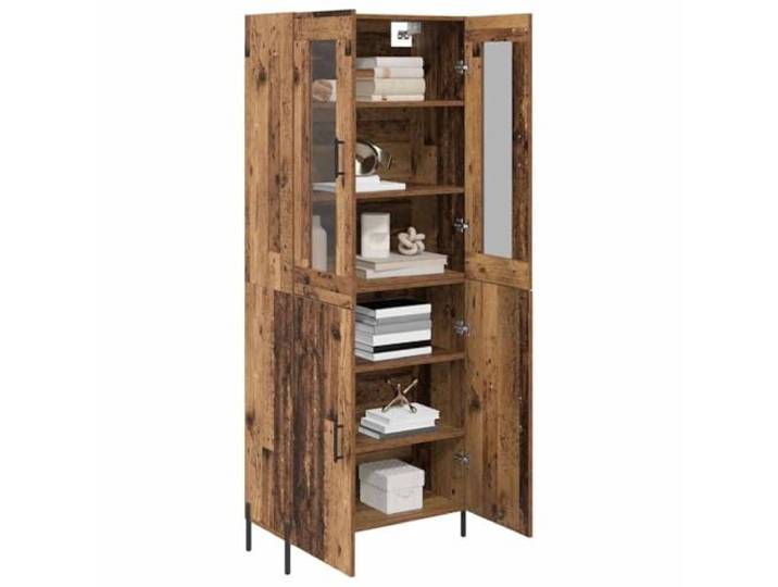 KTHLBRH Anrichte aus altem Holz, 69,5 x 34 x 180 cm, mehrschichtiges Holz Platzsparendes Wanddesign, große Fächer, langlebige Konstruktion, modernes Wohnzimmer