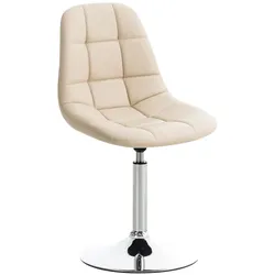 DELUKE® Stuhl OSKAR Kunstleder - 84x48x52cm, creme, Kunstleder Metall in Chromoptik Gestell Stühle EsszimmerstühleEsstisch Stühle Küchenstuhl