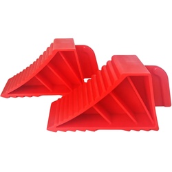 2x Unterlegkeile Radkeil mit Griff PKW Traglast 2,5t pro Paar Kunststoff Rot