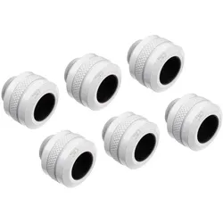 Alphacool Eiszapfen PRO Anschluss 13mm HardTube Fitting G1/4, 6-Pack, Wasserkühlung Anschluss, Weiss