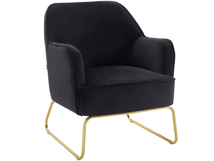 Fauteuils rembourrée en velours noir