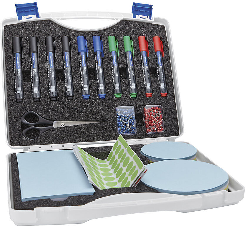 Moderationsbox, mit Komplett-Zubehör, HxBxT 275 x 340 x 85 mm magnetoplan