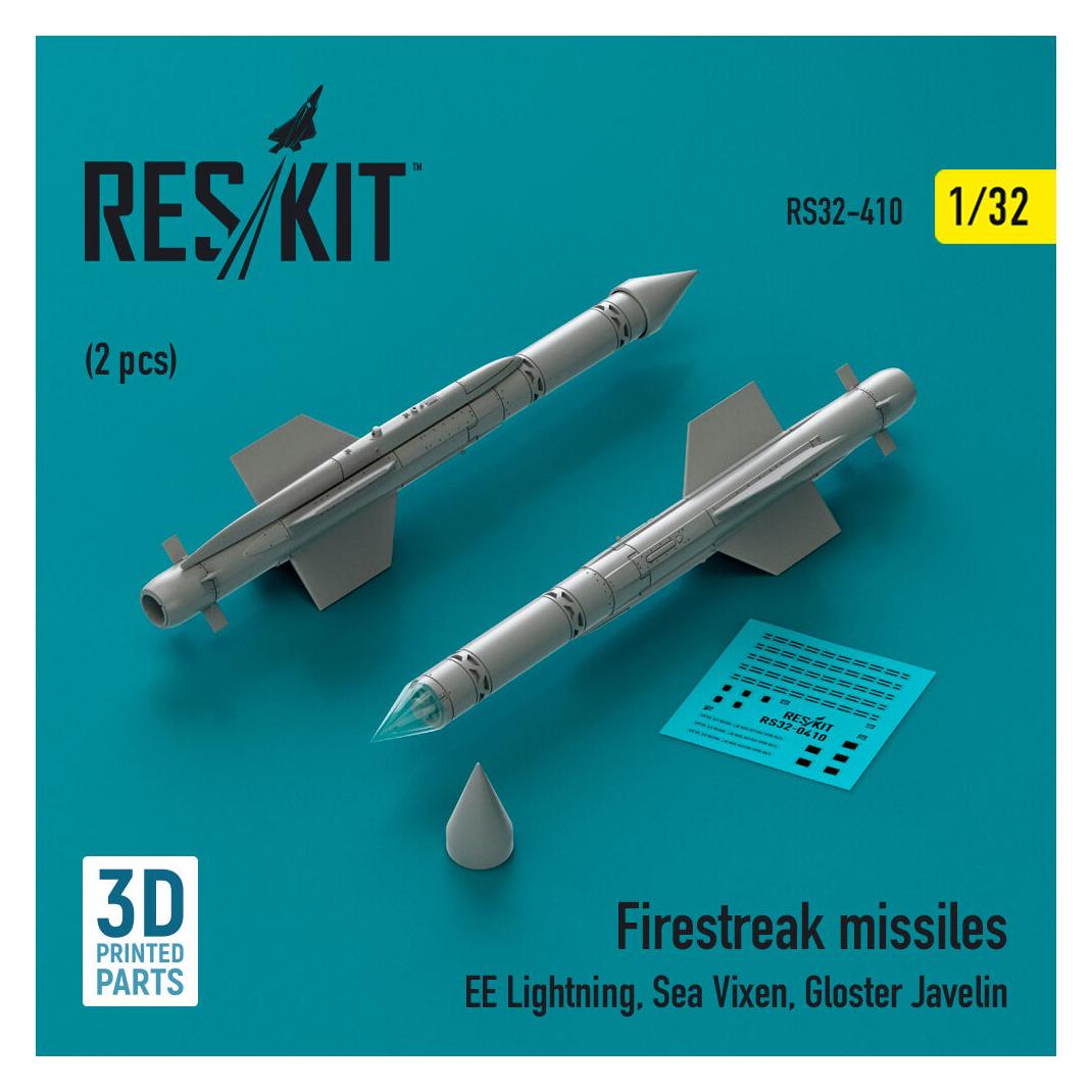 ResKit Firestreak missiles (2 pcs) (EE Lightning, Sea Vixen, Gloster Javelin) (3D Printed) (RS32-0410)