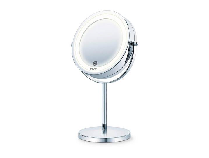Beurer Schminkspiegel, Chromfarben, rund, 23.1x34x5 cm, Europäischer Sicherheitsstandard, Spiegel, Schminkspiegel