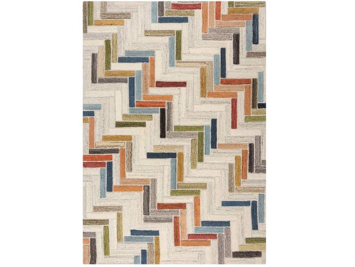 Teppich Ossu Multifarbig Architektonisch Wolle 170 x 120 cm