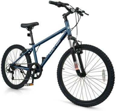 Costway Kids Mountain Bike 20 24 Inch Child Bicycle for Boys Girls Aged 8+ Years Old Navy-24 Inch