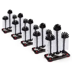Novaliv Sparset 5X Gläserspüler mit 3 Spülbürsten & Saugnapf , Glasspüler für Zuhause Bar Theke Gastronomie Party , Spül Bürste Spülbecken Gläserbürste Glasbürste Bier Glas Gläser Reinigung