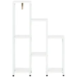 MODFU Pflanzenregal Holz Weiß 65x23x94,5 cm, 7 Ebenen mit Kippschutz