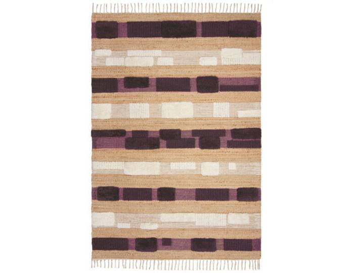 Teppich Slammer lilaweiss Streifen Jute 120 x 170 cm - Teppich