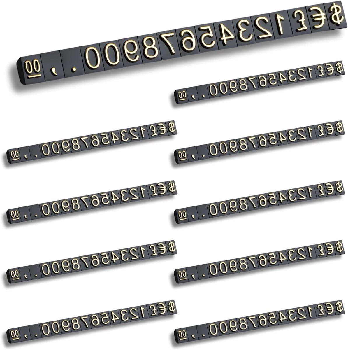 Digitale Prijskaartjes Metaal - Verstelbare Prijslabels voor Winkel Display - Zwart Goud - 4x6mm