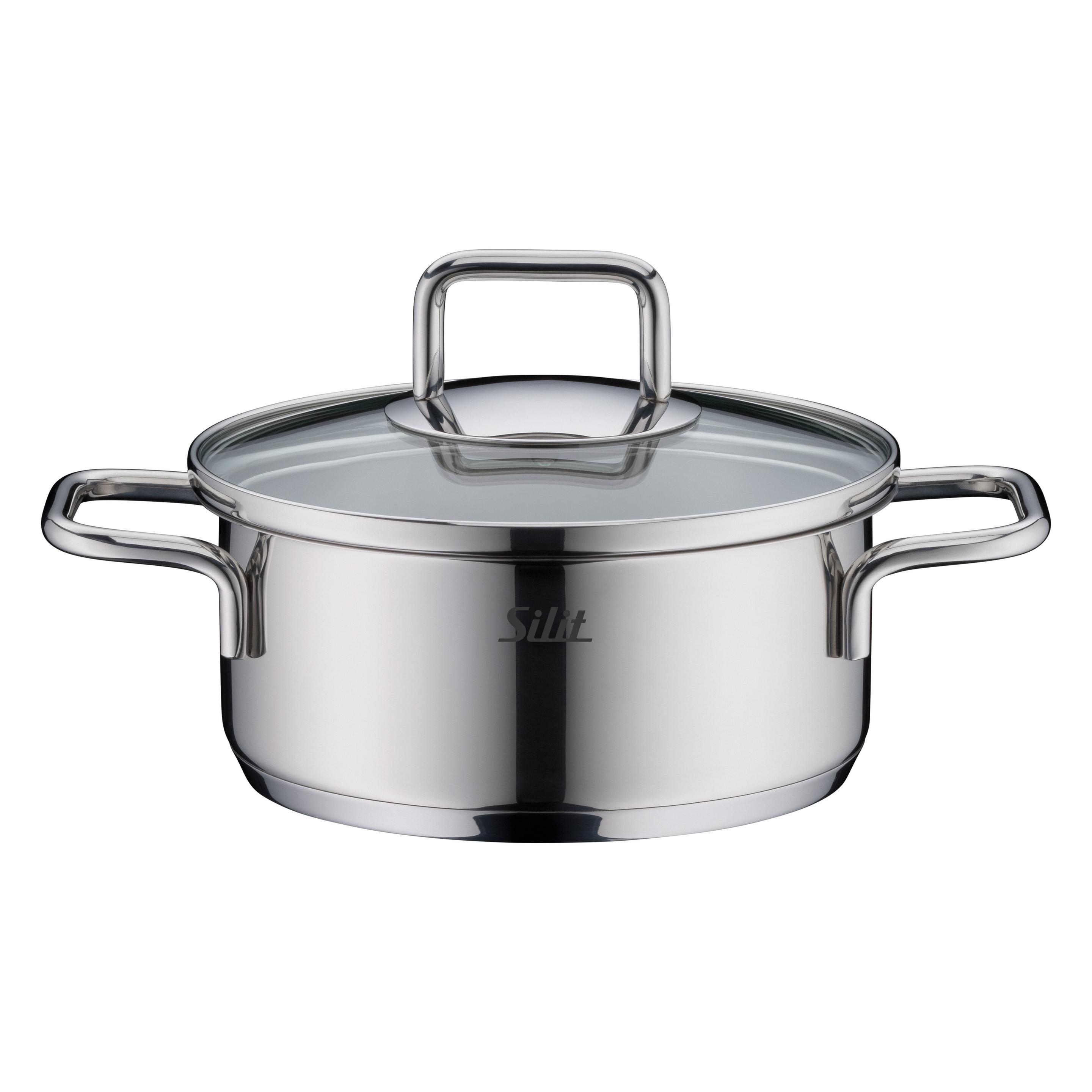 Silit Extra Cook Mini-Bratentopf 14 cm mit Glasdeckel (Bräter + Schmortopf, Kochtopf, Edelstahl) (2101306382)