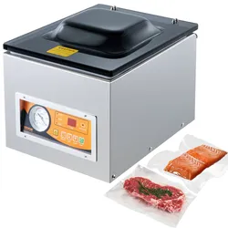 VEVOR Kammer-Vakuumierer 260 W Vakuumiergerät für feuchte Lebensmittel Fleisch Marinaden usw. kompakte Größe mit 26 cm Versiegelungslänge Anwendung in der privaten Küche und im gewerblichen Bereich