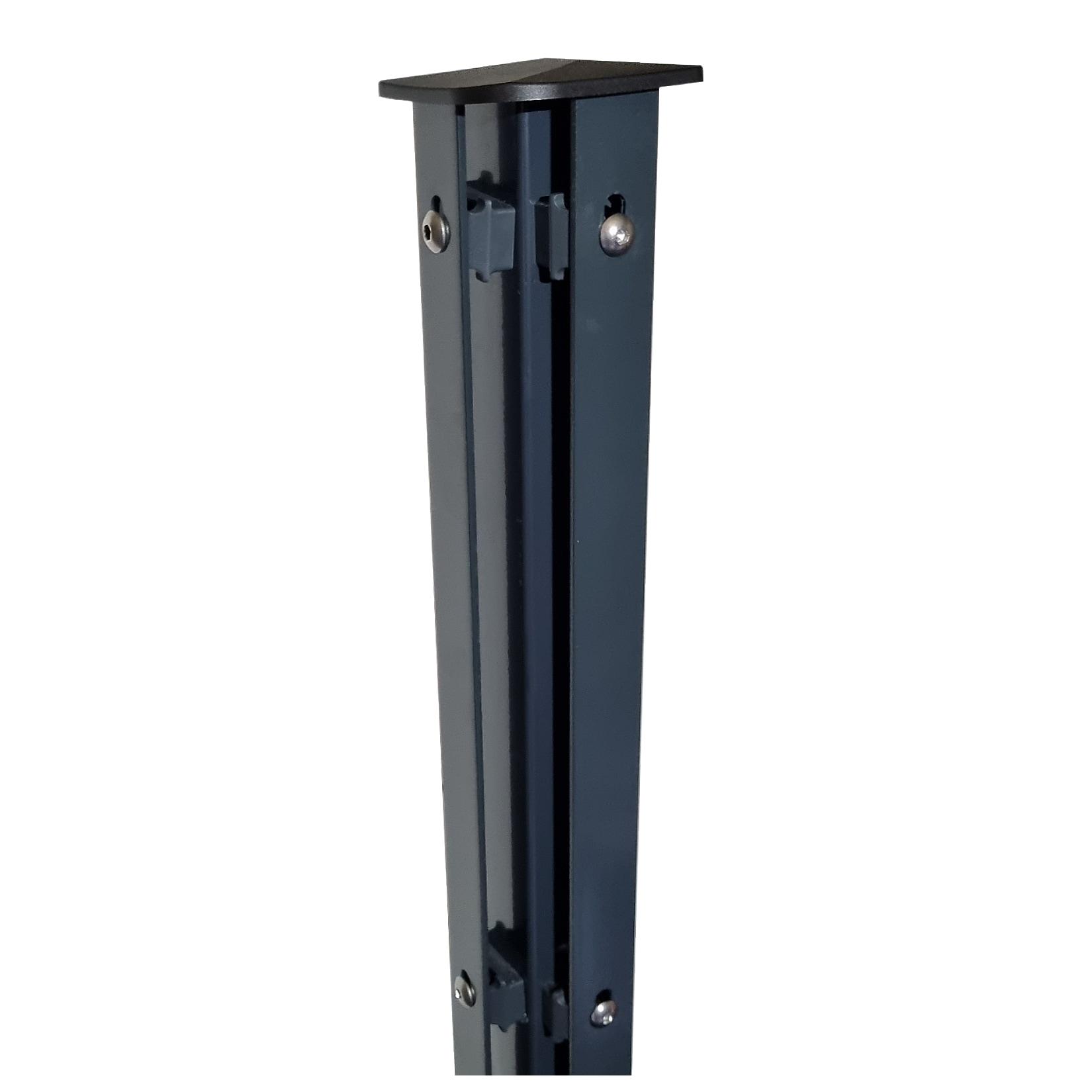 Fa-Bausysteme Eckzaunpfosten Anthrazit Abdeckschiene Höhe: 1630 mm