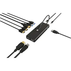 Icy Box IB-DK4080AC (USB-C, 10 Ports), Dockingstation + USB Hub, Schwarz