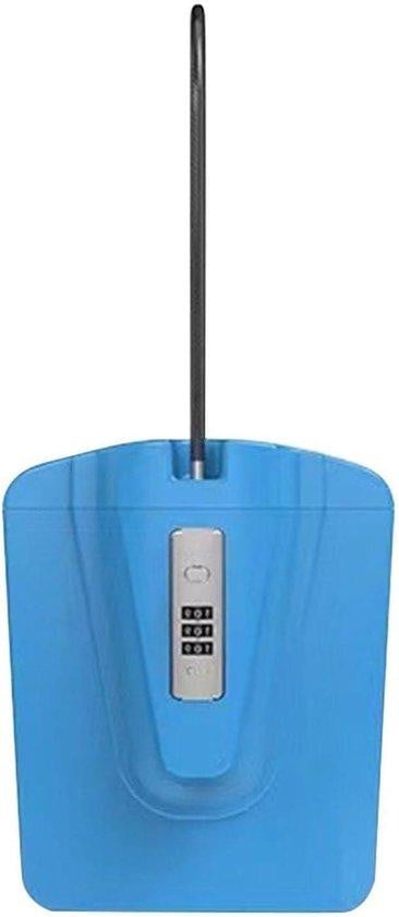 Blauwe draagbare reiskluis met combinatieslot, Breedte: 13,2 cm