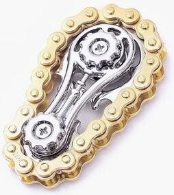 Uplift Picks GearFlow Metal Sprocket Fidget Spinner For Calmer Focus Anywhere gold