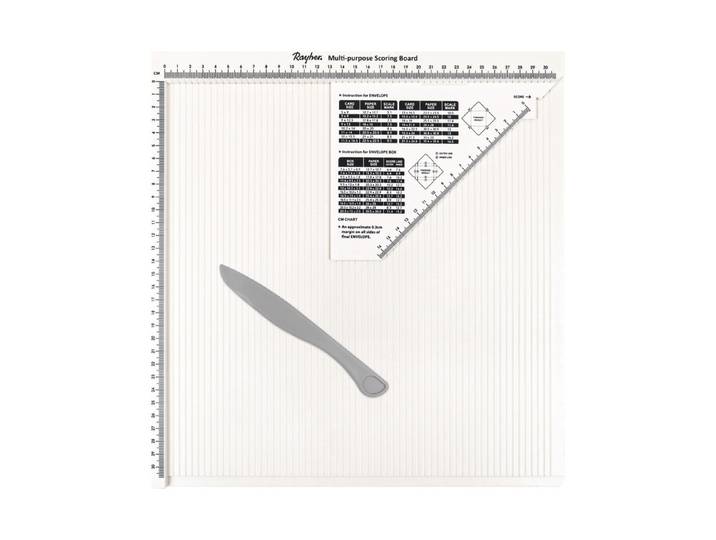 Scoring Board Mehrzweck Falzbrett, 30,5x30,5cm, inkl. Falzbein + Massdreieck