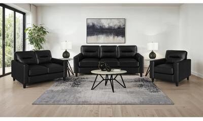 Coaster Scotland Faux Leather Upholstered Sofa Set