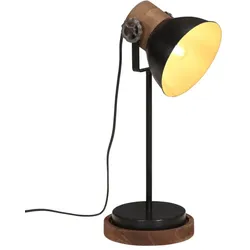 Helloshop26 - Industrieller Stil robuste Schreibtischlampe gemütliche Atmosphäre 17 x 17 x 50 cm aus schwarzem Mangobaumholz