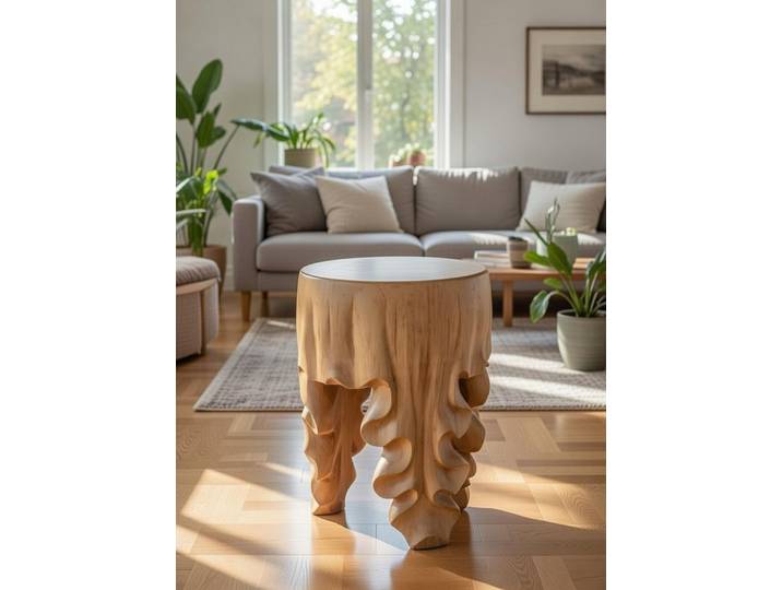 JVmoebel Beistelltisch Eleganter Holz-Tisch in Naturfarbe für stilvolle Akzente