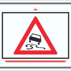 HB-Druck Schild Achtung Schleuder- oder Rutschgefahr Symbol A2 (420x594mm)