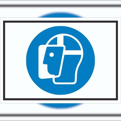 HB-Druck Gesichtsschutz benutzen Symbol Schild A3 (297x420mm)