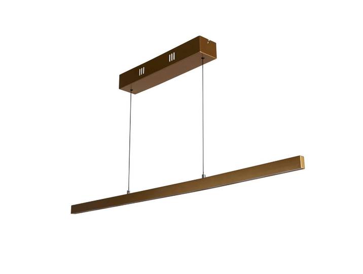 Led-Pendelleuchte Leyla Pendant, Goldfarben, Metall, rechteckig, 7.5x101.5x10 cm, höhenverstellbar, Lampen & Leuchten, Innenbeleuchtung, Hängeleuchten, Pendelleuchten
