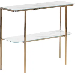 KONSOLENTISCH Marmor Optik weiß/gold Calvert