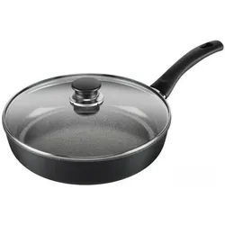 Ballarini Schmorpfanne Bari Ø 28 cm mit Deckel Ceraforce black PFAS-frei, Pfanne + Kochtopf, Grau