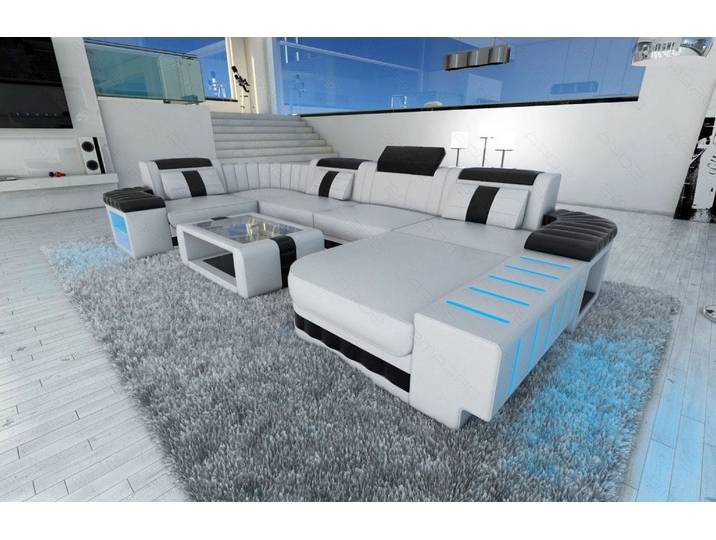 Wohnlandschaft Bellagio U-Form aus Leder