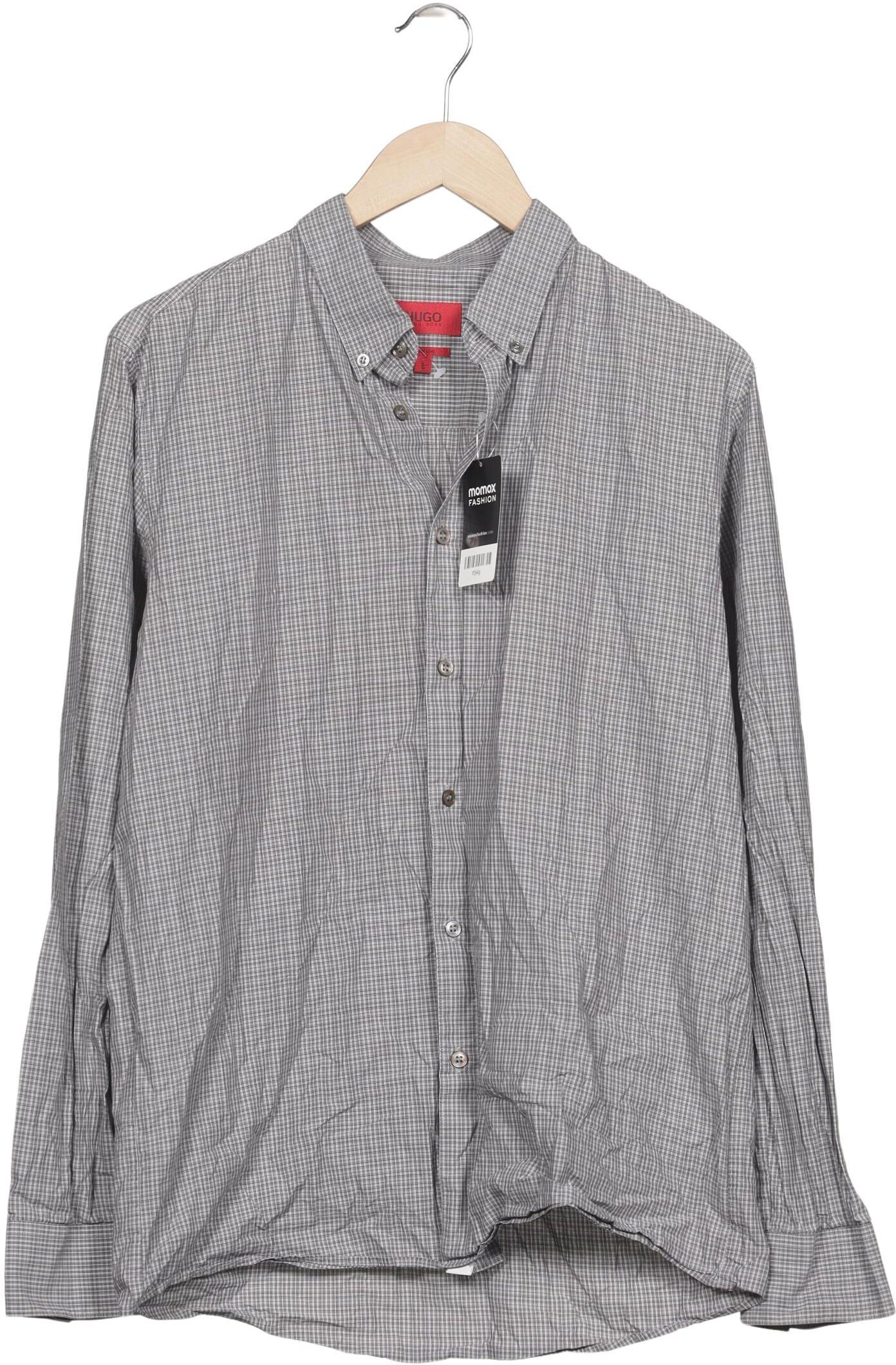 Hugo by Hugo Boss Herren Hemd, Grau, Gr. L, Baumwolle - Second Hand