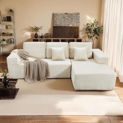 Pocassy L-Shape Loveseat Sofa Couch Living Room Futon Couch - 1 Set