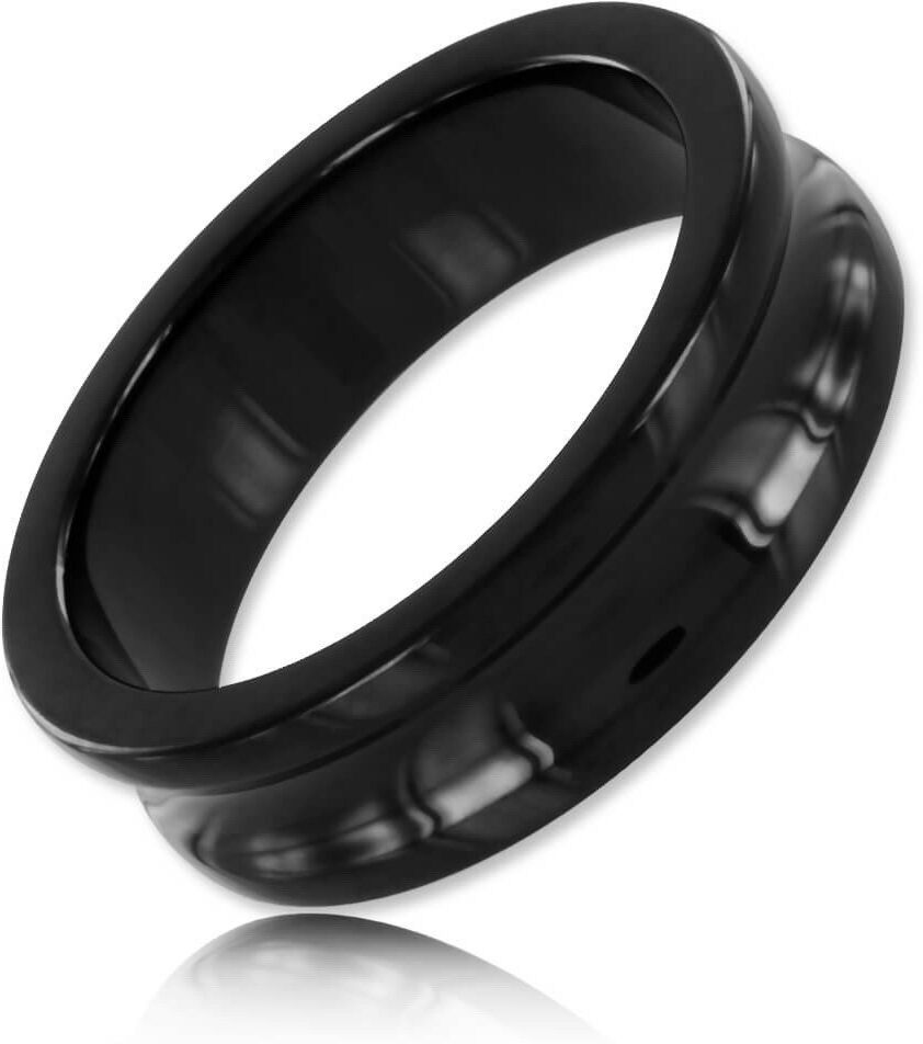 Stainless Steel Cockring Belowed noir 15mm