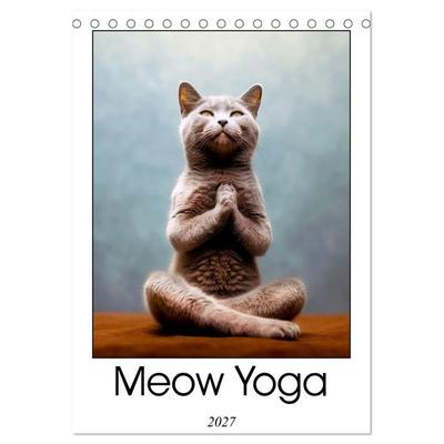 Meow Yoga (Desk Calendar 2027 DIN A5 portrait), CALVENDO 12 Month DeskCalendar