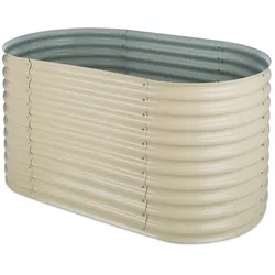 Blumfeldt High Grow Hochbeet Gartenbeet 1,6m Zink-Alu-Beschichtung beige Creme