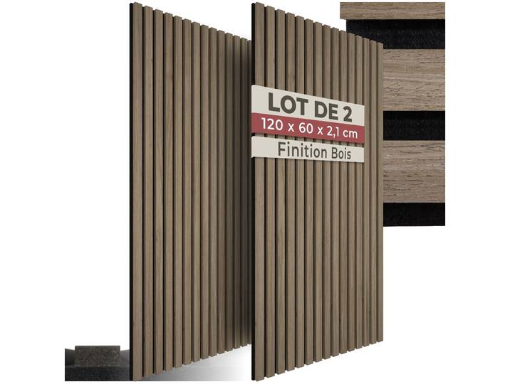 Panneaux acoustiques SONIC WALL aspect bois - Chêne foncé, Lot de 2