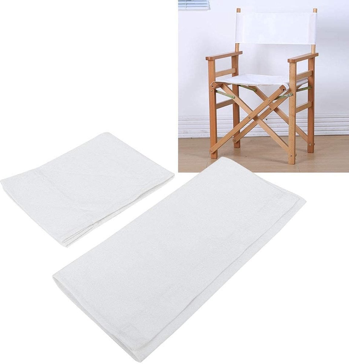 Dailygoods Regisseurstoel Vervangingsset met 2 Canvas Hoezen voor Diverse Maten