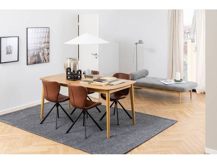 Chaise capitonnée pivotante 47 x 81 x 53cm Cuir synthétique Reena: Cognac Marron