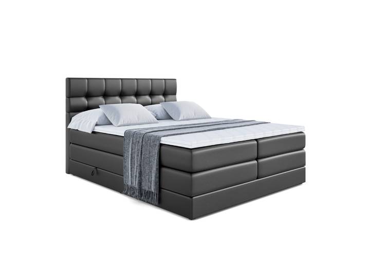 Boxspringbett BERO KING 180x200 cm Schwarz - Soft 11