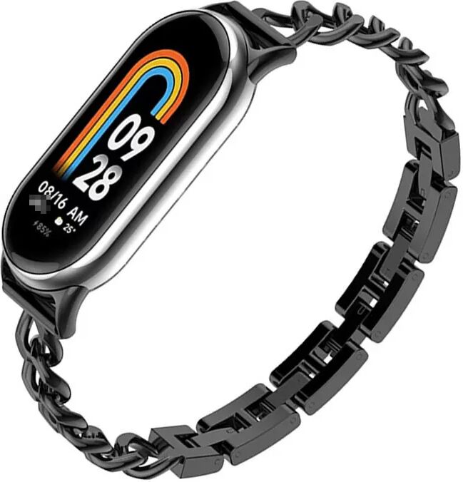 INF Metallarmband kompatibel mit Xiaomi Mi Band 8/9/10 - Elegantes Edelstahl-Armband Schwarz