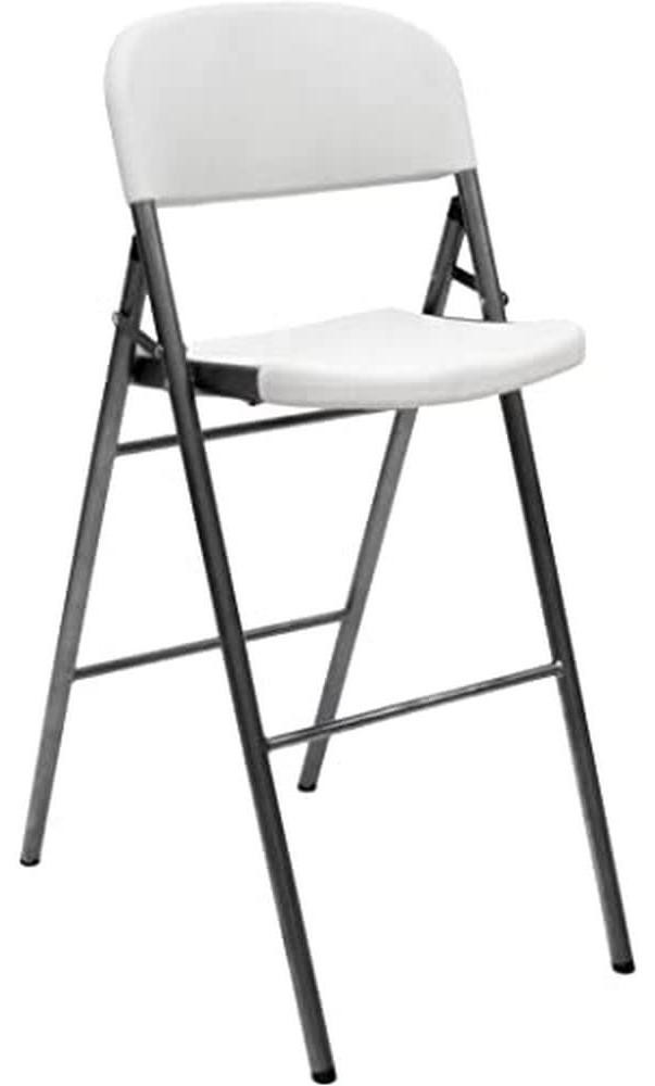 Barkruk Granade wit kunststof en metaal, zit hoogte: 75,5 cm