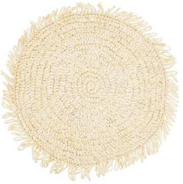Saro Lifestyle Rustic Raffia Fringe Placemat (Set of 4)