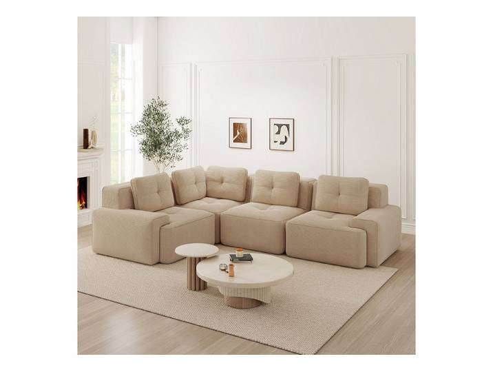 Odikalo Sofa Ecksofa Schlafsofa Modulares Sofa, Cord, modulares Kombinationssofa, bequemes, gepolstertes, keine Montage erforderlich, rutschfestes Design