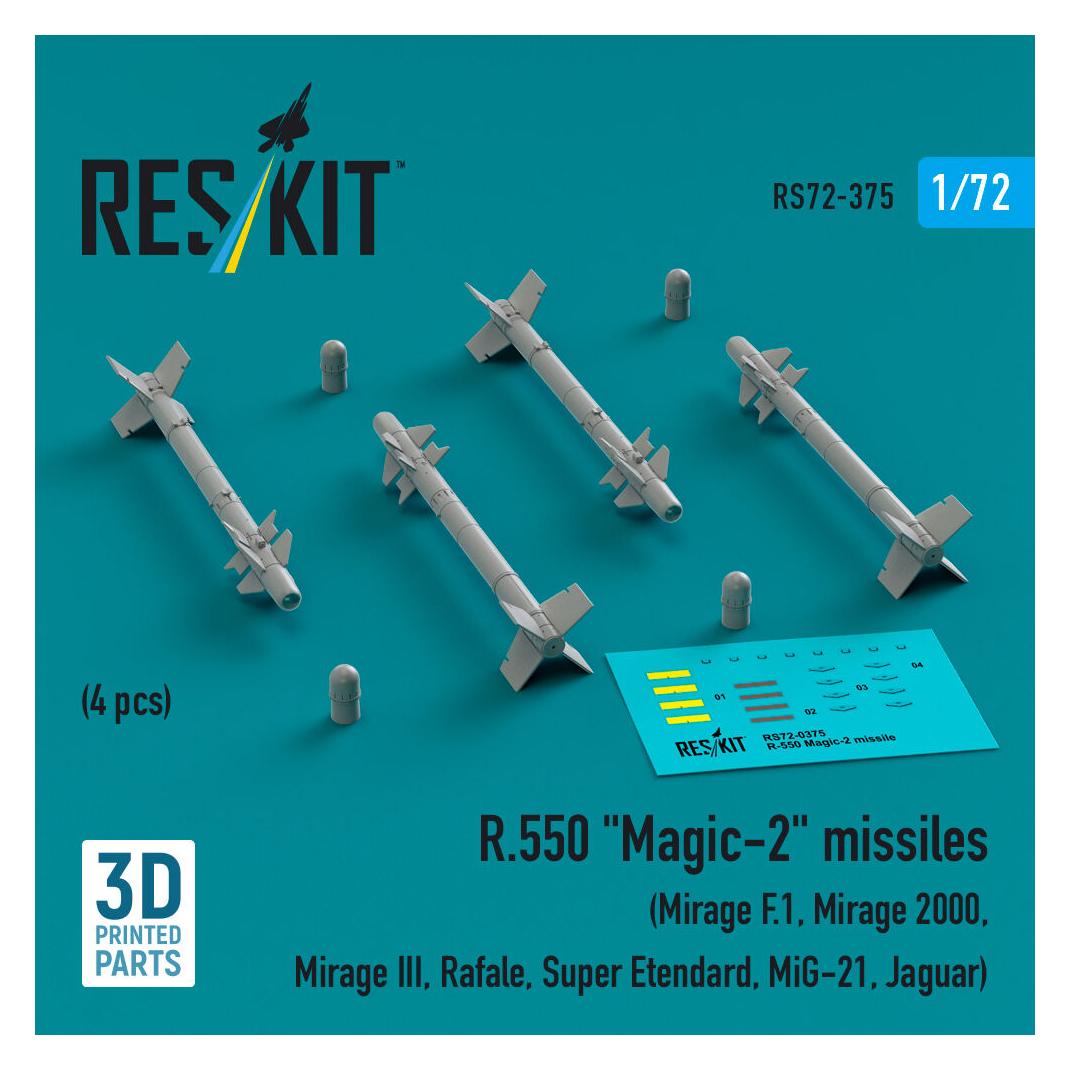 ResKit R.550 Magic-2 missiles (4 pcs) (Mirage F.1, Mirage 2000, Mirage III, Rafale, Super Etendard, MiG-21 (RS72-0375)